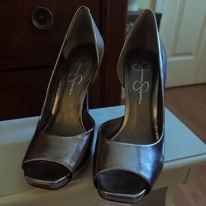 Elegant Black Peep-Toe Heels